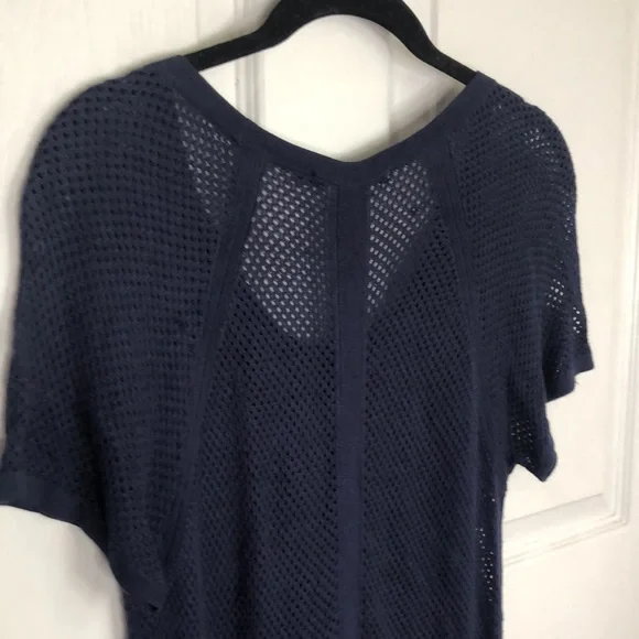 RAG & BONE mesh navy blue scoop neck short sleeve net shirt size SMALL - Picture 10 of 12
